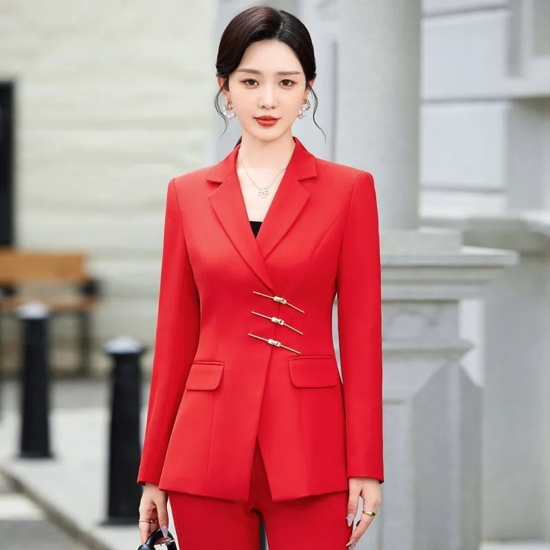 Women Formal Wear With Black Blazer - 2025 mode Weiß Rot Schwarz Blazer