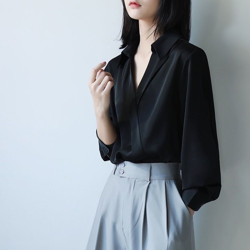 Women'S Formal Wear Blouse - Gidyq Frauen schwarz Chiffon Shirts koreanische