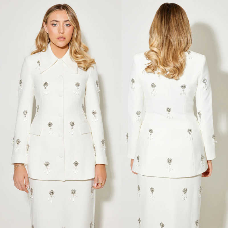 Women Formal Wear With Skirt - Schicke Damenanzüge, 2-teilig, Blazer, Röcke, einreihig,