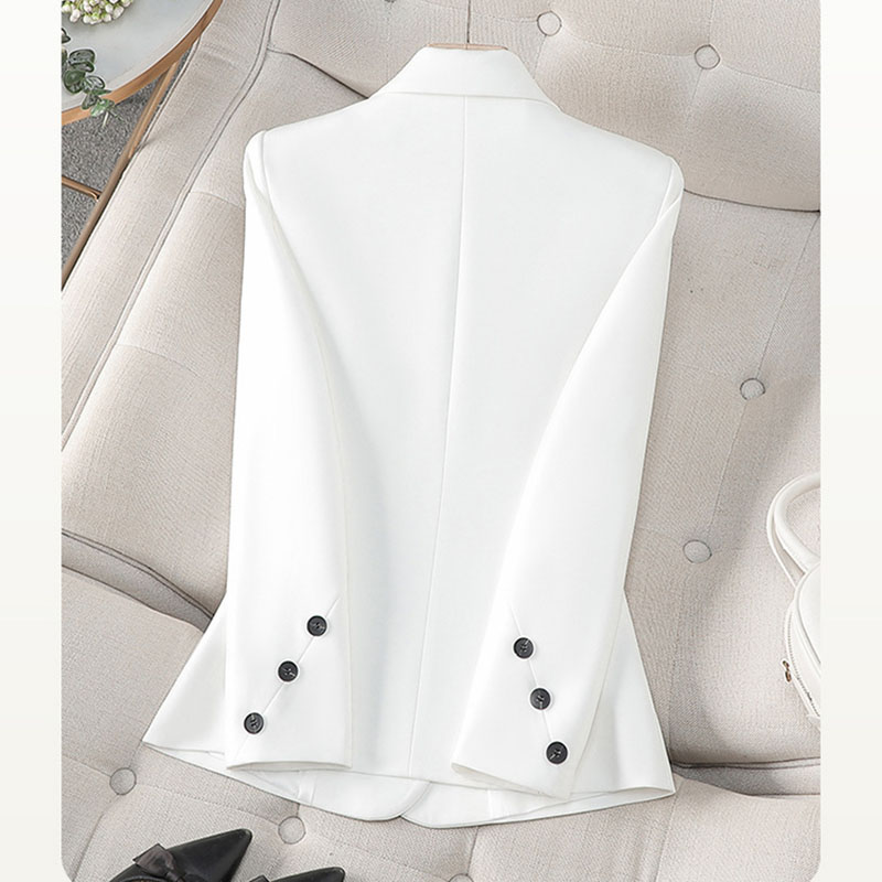 Women Formal Wear With Black Blazer - 2023 neue Frühling Herbst Weiß Schwarz
