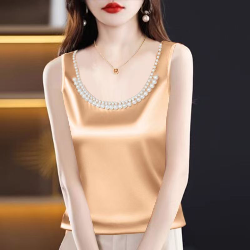 Silk Camisole Work - Solide Satin Seide Leibchen Crop Top