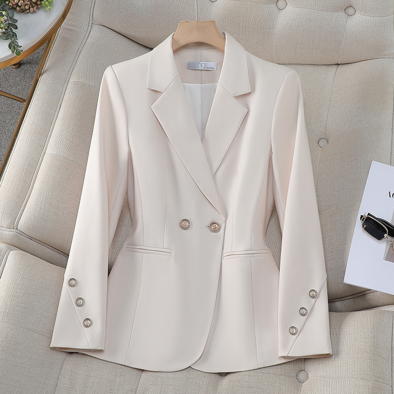Women Formal Wear With Black Blazer - Damen-Blazer mit doppelten Knöpfen, einfarbig, für