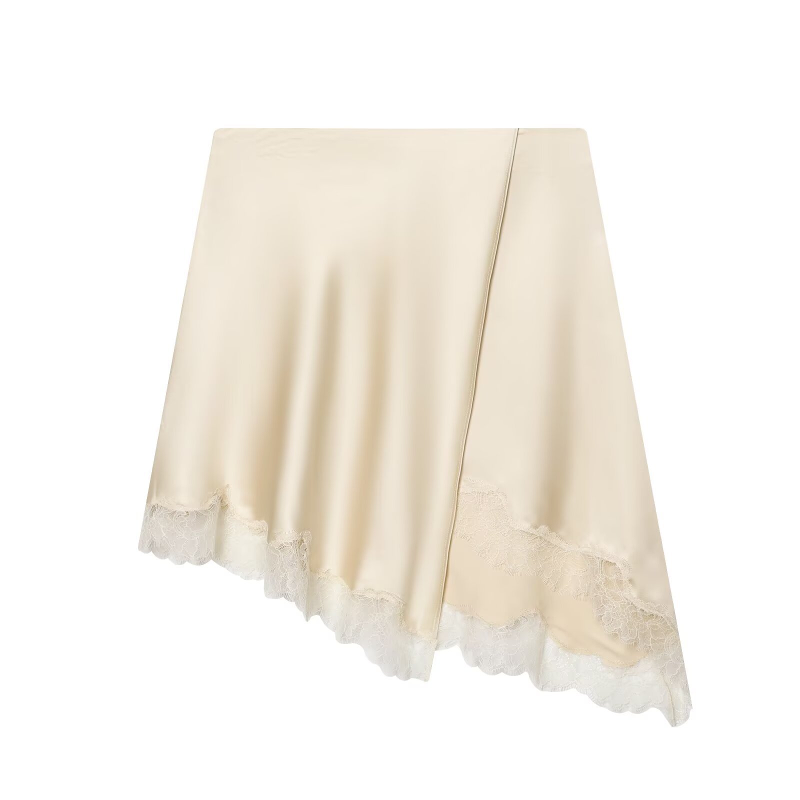 Women Formal Wear With Skirt - Eleganter Satinrock mit Spitzenbesatz für Damen,