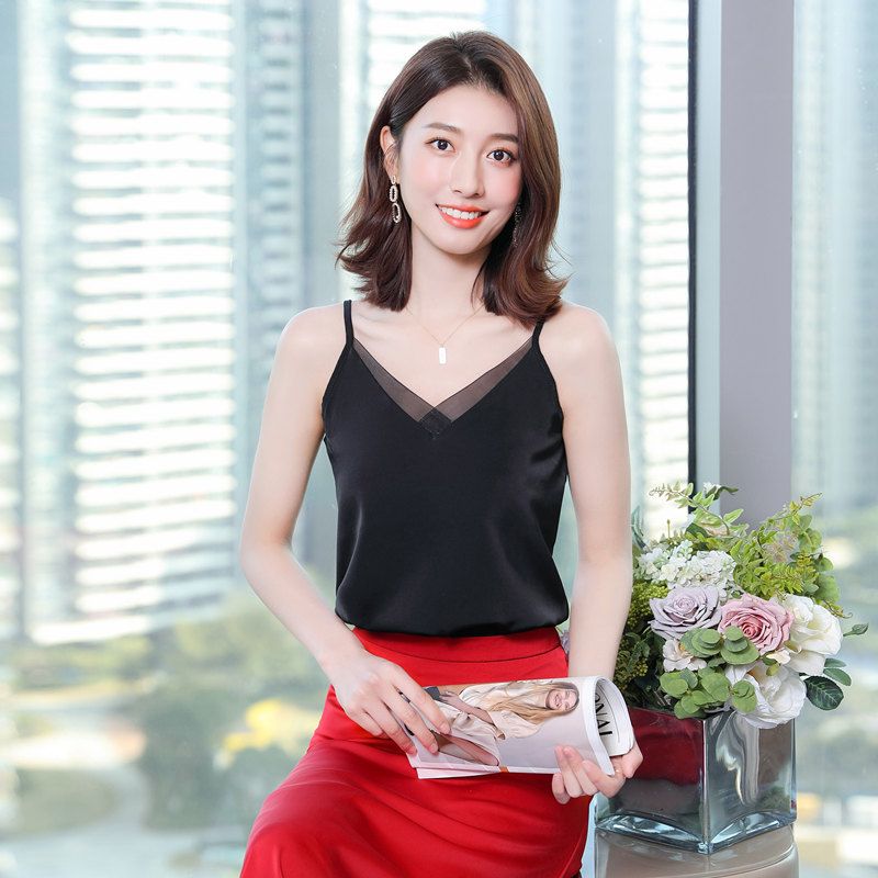 Neuer Stil: Eisseiden-Camisole – Women Formal Office Wear Tops Bewertung und Preis