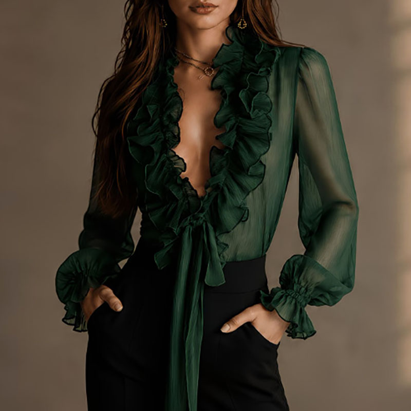 Elegante Damen-Bluse mit trans – Women'S Formal Wear Blouse Bewertung und Preis