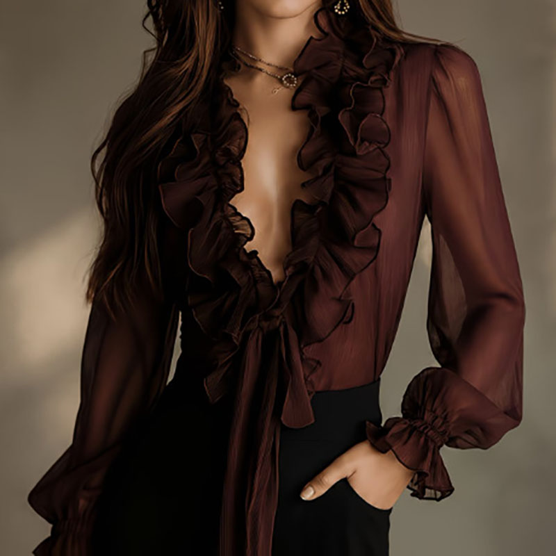 Elegante Damen-Bluse mit trans – Women'S Formal Wear Blouse Bewertung und Preis