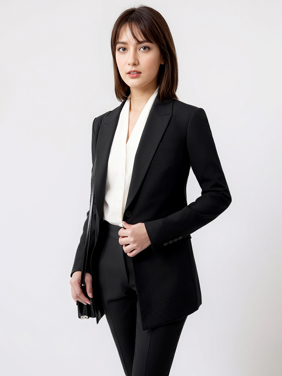 Frauen Anzüge Set Blazer Hose  – Women Formal Wear With Black Blazer Bewertung und Preis