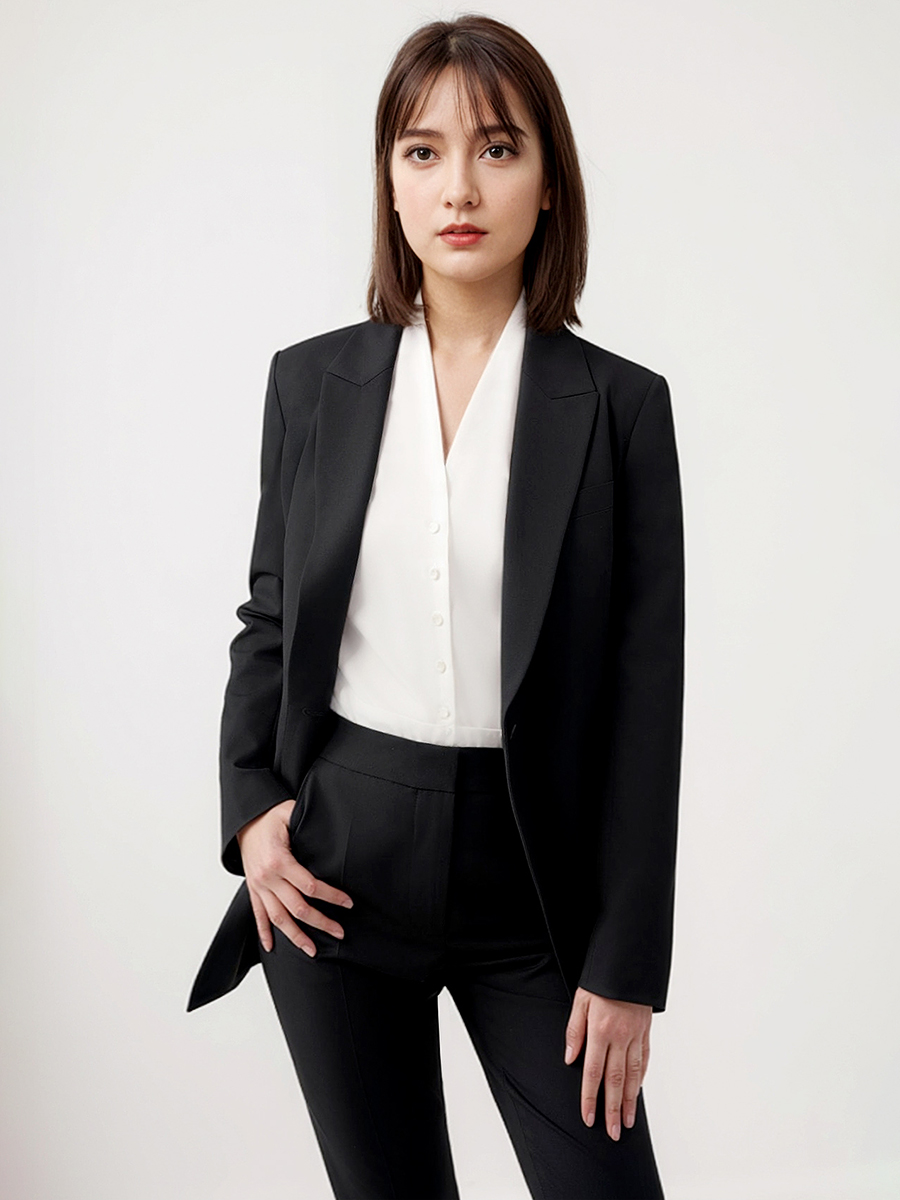 Frauen Anzüge Set Blazer Hose  – Women Formal Wear With Black Blazer Bewertung und Preis