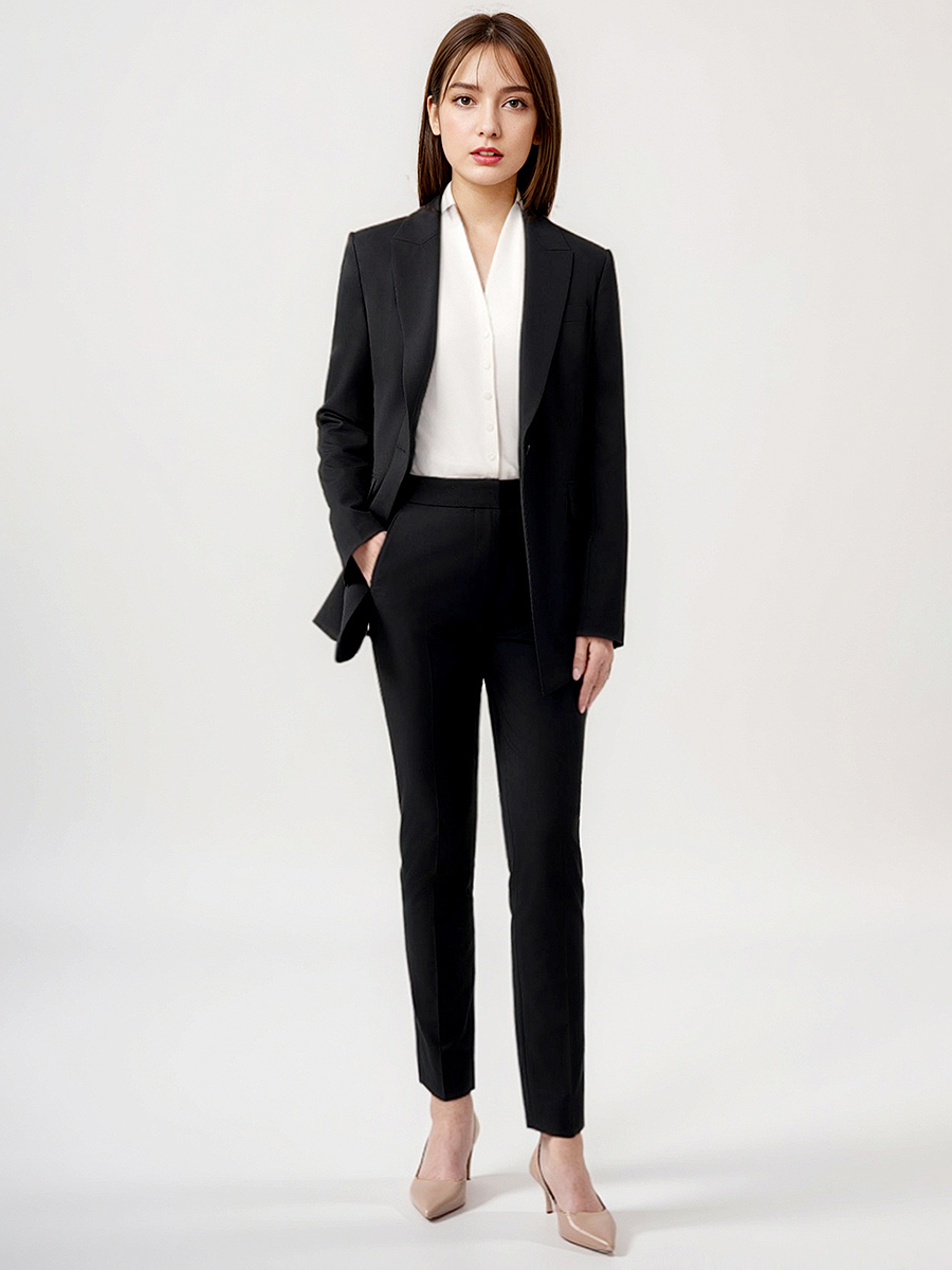 Frauen Anzüge Set Blazer Hose  – Women Formal Wear With Black Blazer Bewertung und Preis