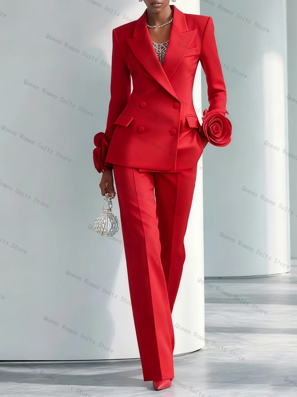 Luxuriöses rotes Damen-Anzug-S – Women'S Red Formal Wear Bewertung und Preis