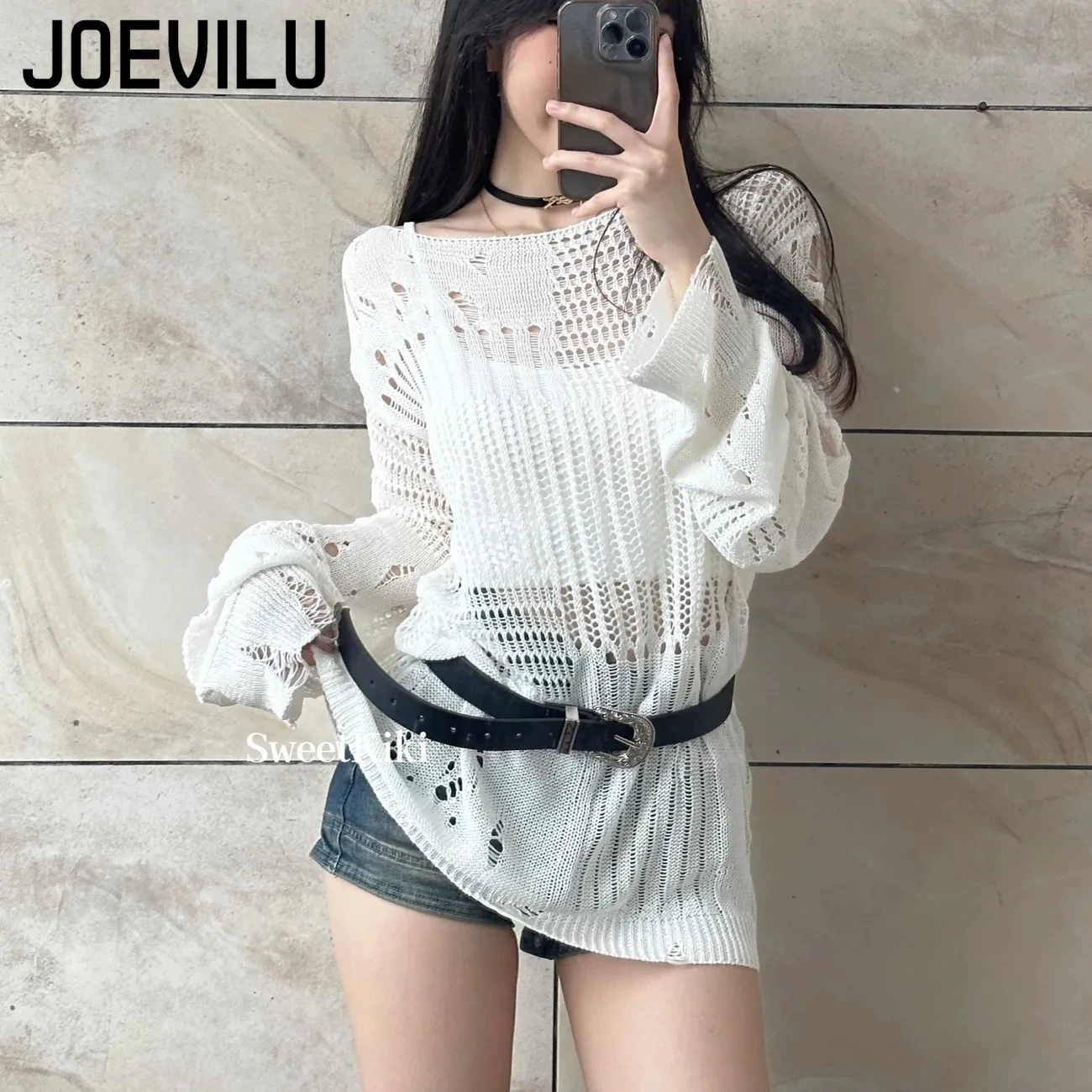 JOEVILU Hohl Stricken Bluse So – Women'S Formal Wear Blouse Bewertung und Preis