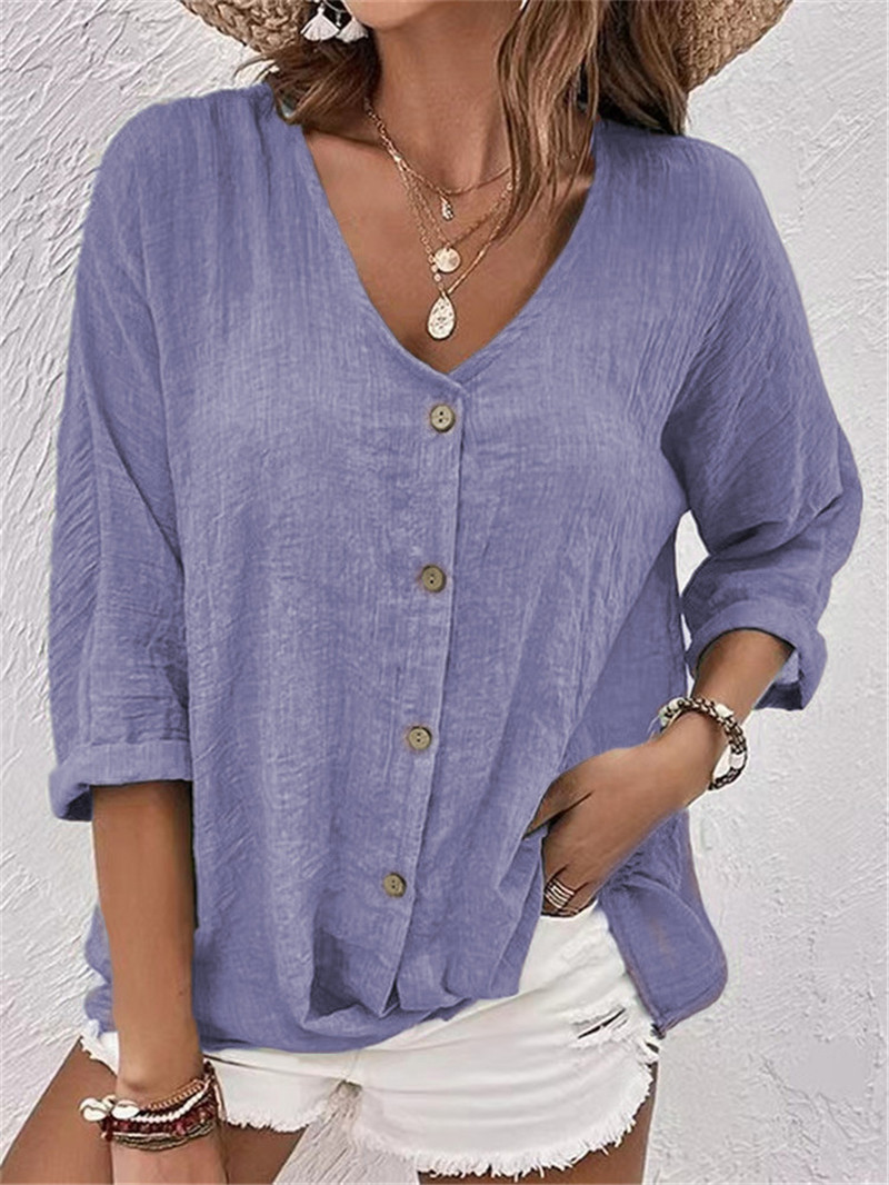 Elegante Tasten Solide Bluse F – Women'S Formal Wear Blouse Bewertung und Preis