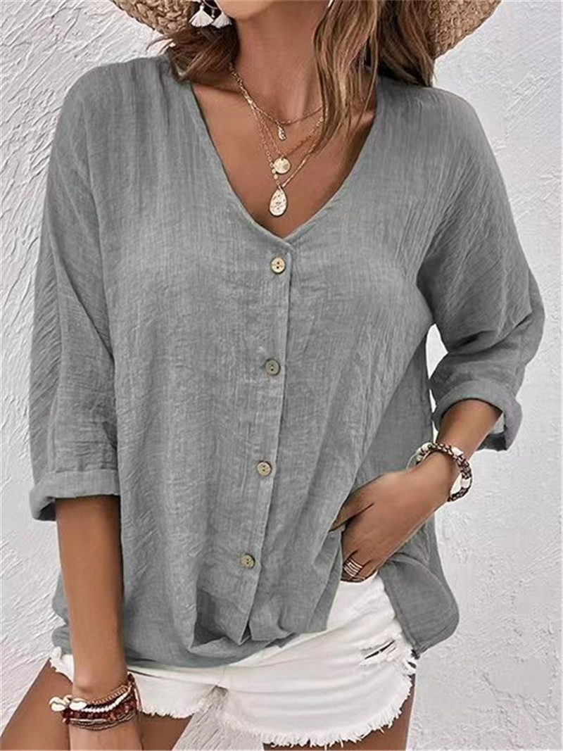 Elegante Tasten Solide Bluse F – Women'S Formal Wear Blouse Bewertung und Preis