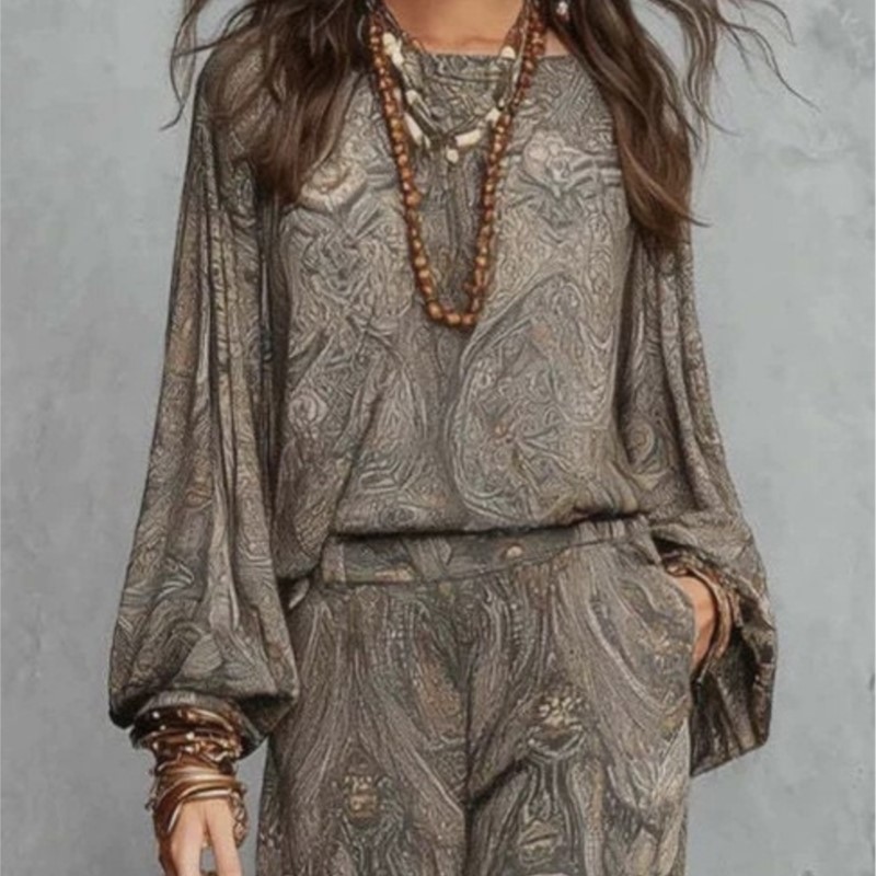 Boho Paisley-Print Zweiteiler  – Women'S Formal Wear Blouse Bewertung und Preis