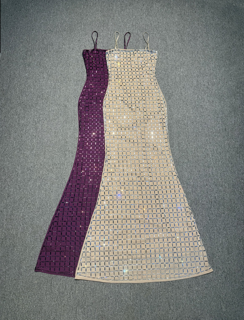 Lila Kristall Frauen Abendklei – Women Formal Wear With Skirt Bewertung und Preis