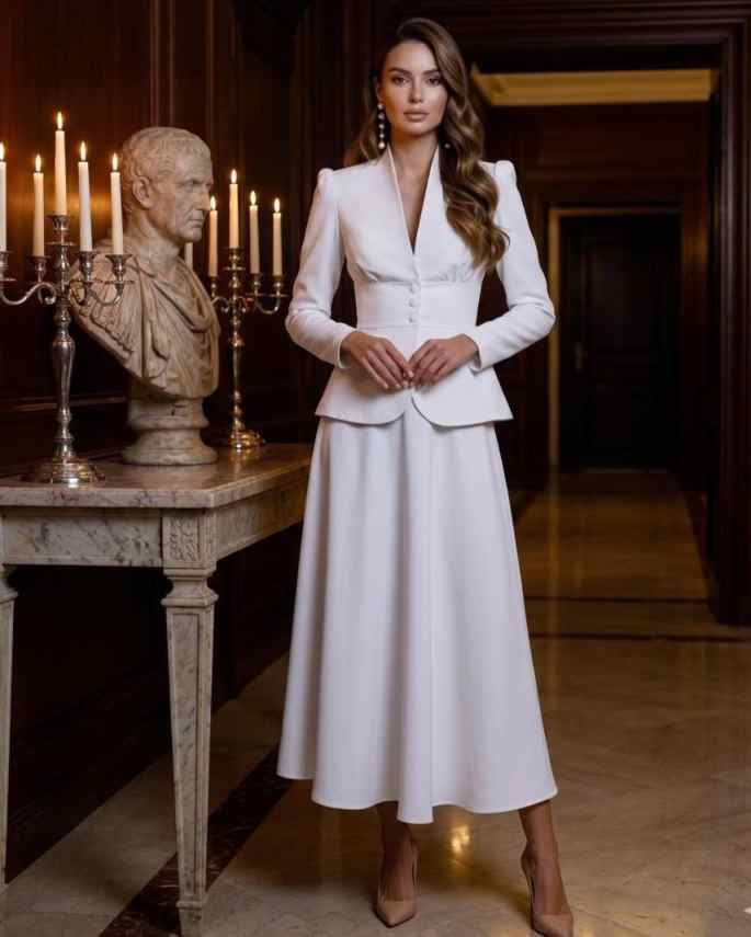 Elegantes Zweiteiler-Damenanzu – Women Formal Wear With Skirt Bewertung und Preis