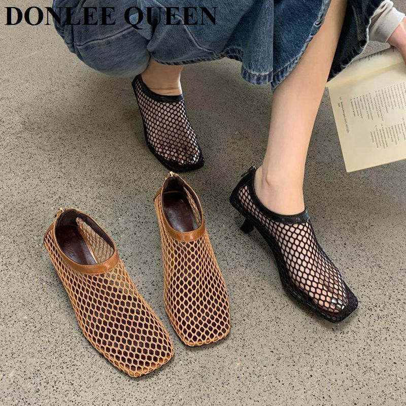 Vintage Mesh-Sandalen mit ecki – Kitten Heel Women Bewertung und Preis
