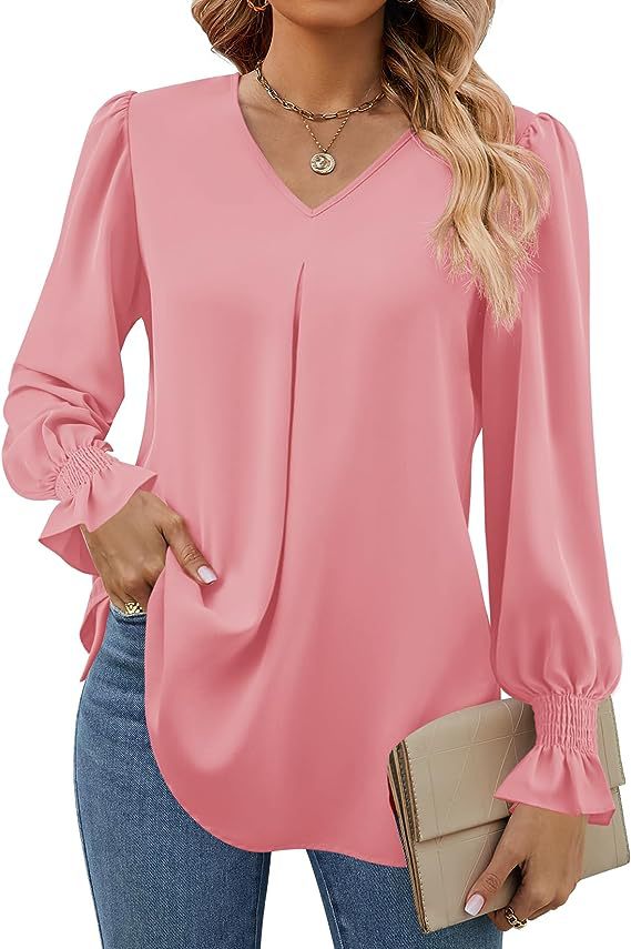 Damen-Langarmshirt, Frühling,  – Women'S Formal Wear Blouse Bewertung und Preis